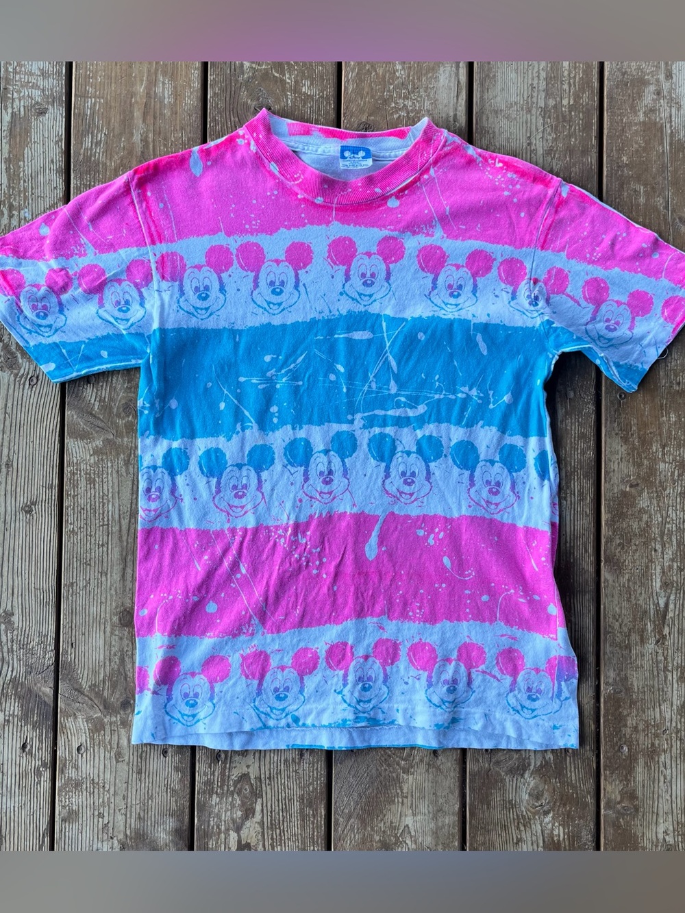 Disney Vintage 90s Mickey Mouse Tie Dye Single Stitch T-Shirt
